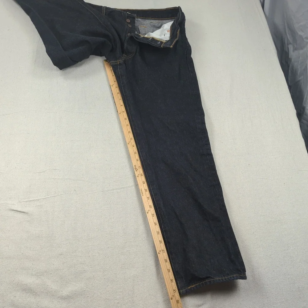 Levis 501 Jeans Mens‎ 38x32 Black Button Fly Western Faded Classic American